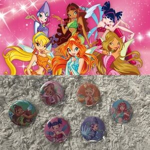 Winx Club Button Pins (6)